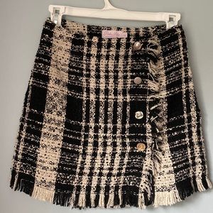 Pink Lily Relive The Magic Black Tweed Skirt